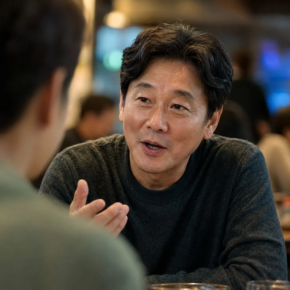 흐릿한 배경 속에서 말하는 상대의 얼굴만 또렷하게 보이는 모습